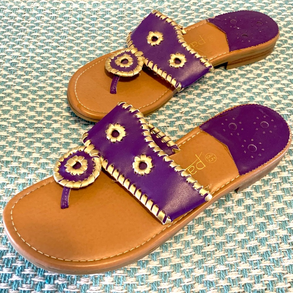 Purple and Gold Navajo sandals